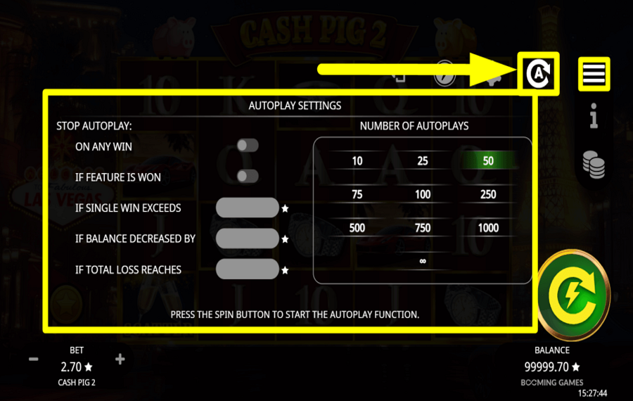 Cash Pig 2 AUTOPLAY ANWENDEN.