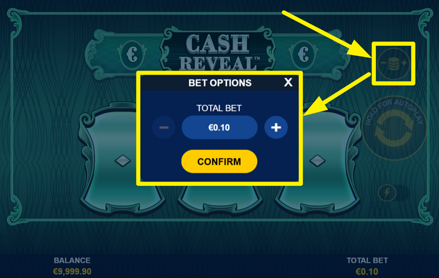 Cash Reveal ВЫБЕРИТЕ РАЗМЕР СТАВКИ.