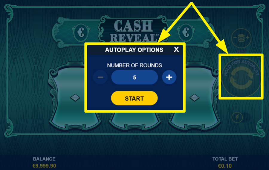 Cash Reveal ИСПОЛЬЗУЙТЕ ФУНКЦИЮ АВТОВОСПРОИЗВЕДЕНИЯ.