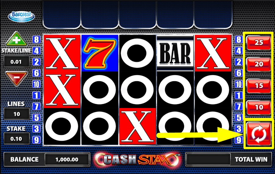 Cash Stax SET AUTOMATIC SPINS.
