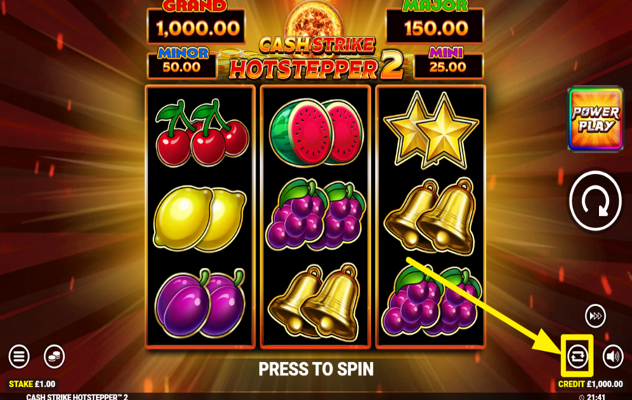 Cash Strike Hotstepper 2 ВКЛЮЧИТЕ АВТОМАТИЧЕСКИЙ ВОСПРОИЗВЕДЕНИЕ.