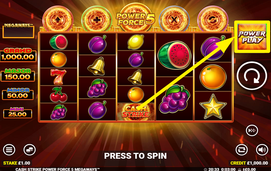 Cash Strike Power Force 5 Megaways SFRUTTA A SCOPO IL GIOCO DI POTENZA.