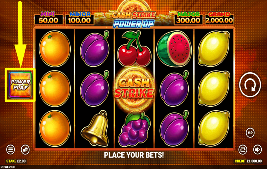 Cash Strike Power Up IMPOSTA IL POWER PLAY.