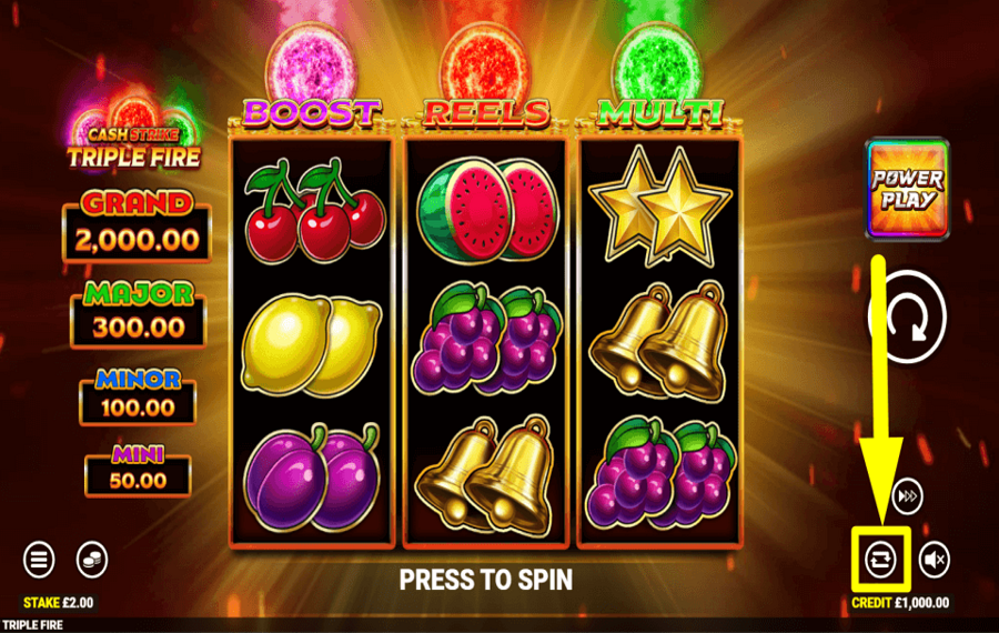 Cash Strike Triple Fire AVVIA RIPRODUZIONE AUTOMATICA.