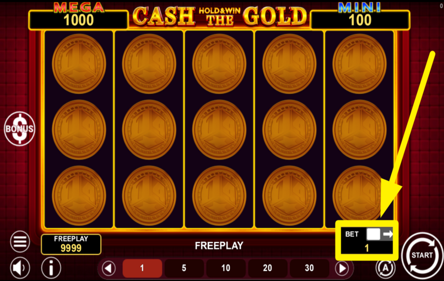 Cash The Gold Hold and Win PLACE AN EXTRA BET.