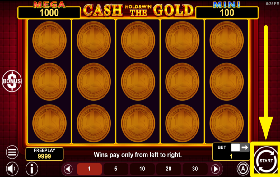 Cash The Gold Hold and Win SPIN THE REELS.