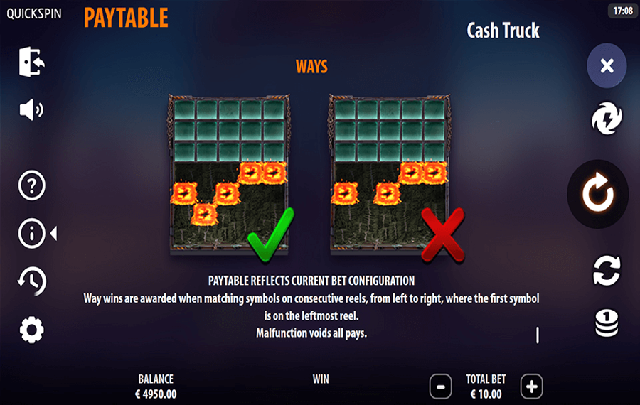 Cash Truck Choisissez les lignes de paiement.