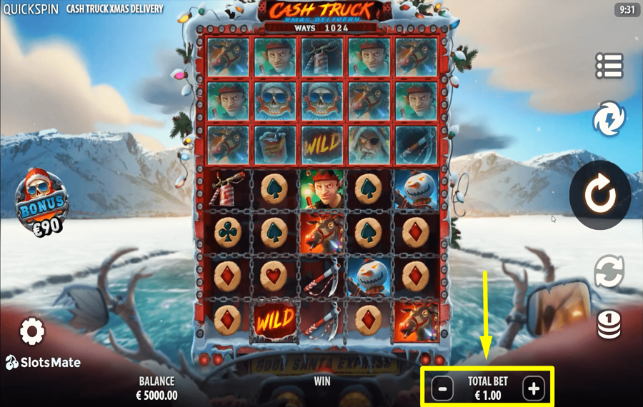 Cash Truck Xmas Delivery Choose your bet amount