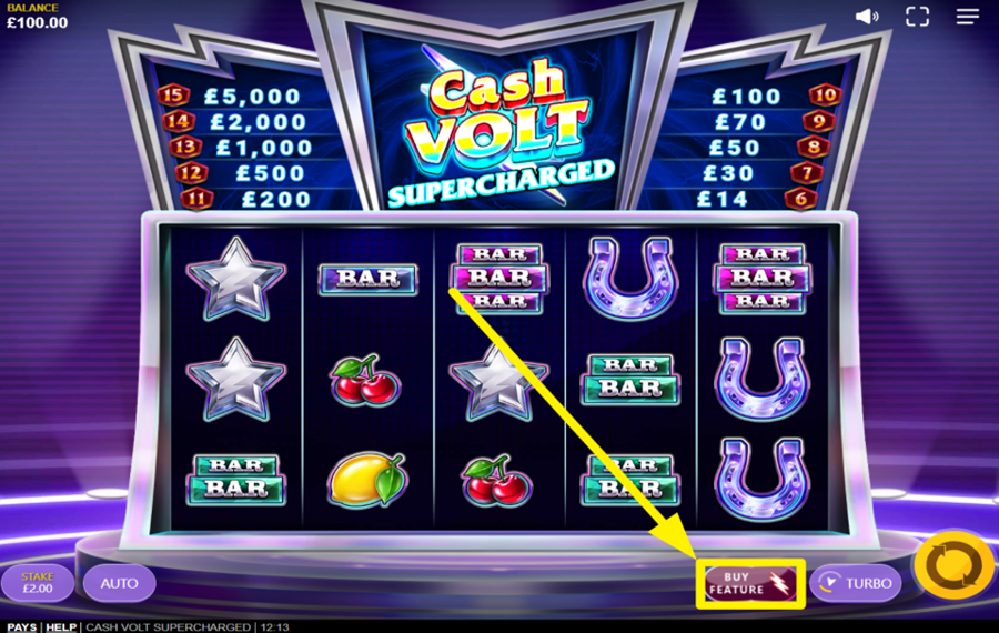 Cash Volt Supercharged SBLOCCA UNA FUNZIONE BONUS.
