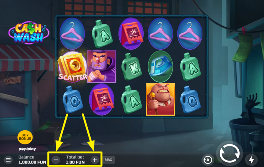 Cash Wash ATTRIBUER UNE VALEUR DE PARI.