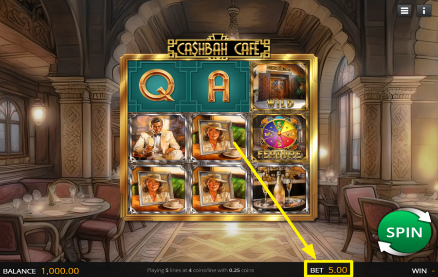 Cashbah Cafe ASSIGN A BET VALUE.