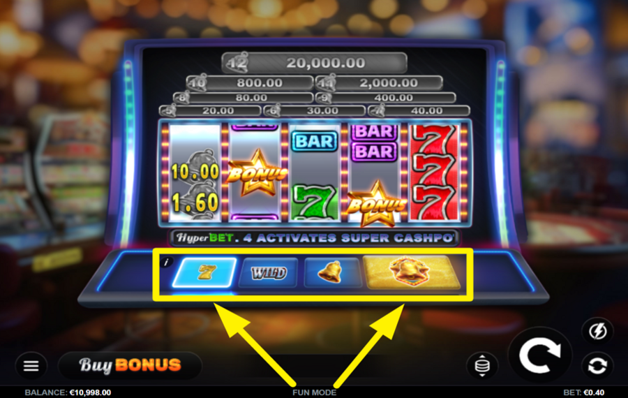 Cashpot Strike 7s CHOISISSEZ UN NIVEAU DE MISE.