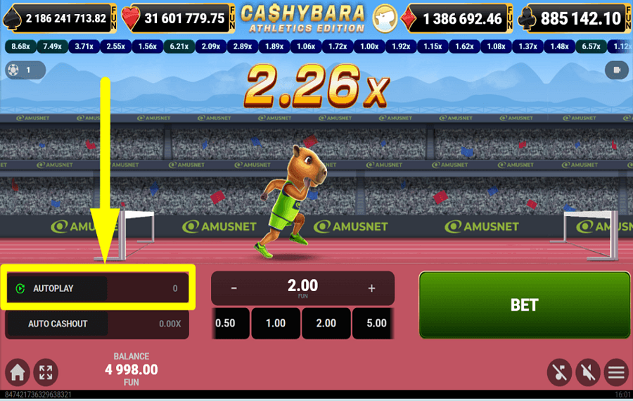 Cashybara Athletics Edition ВКЛЮЧИТЬ АВТОВОСПРОИЗВЕДЕНИЕ.