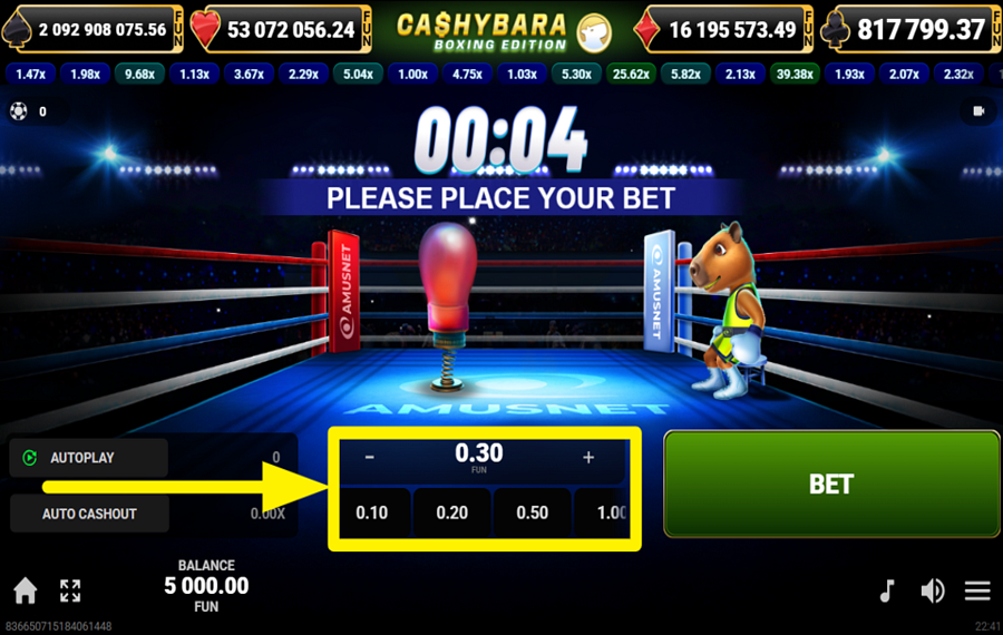 Cashybara Boxing Edition ВЫБЕРИТЕ СВОЮ СТАВКУ.