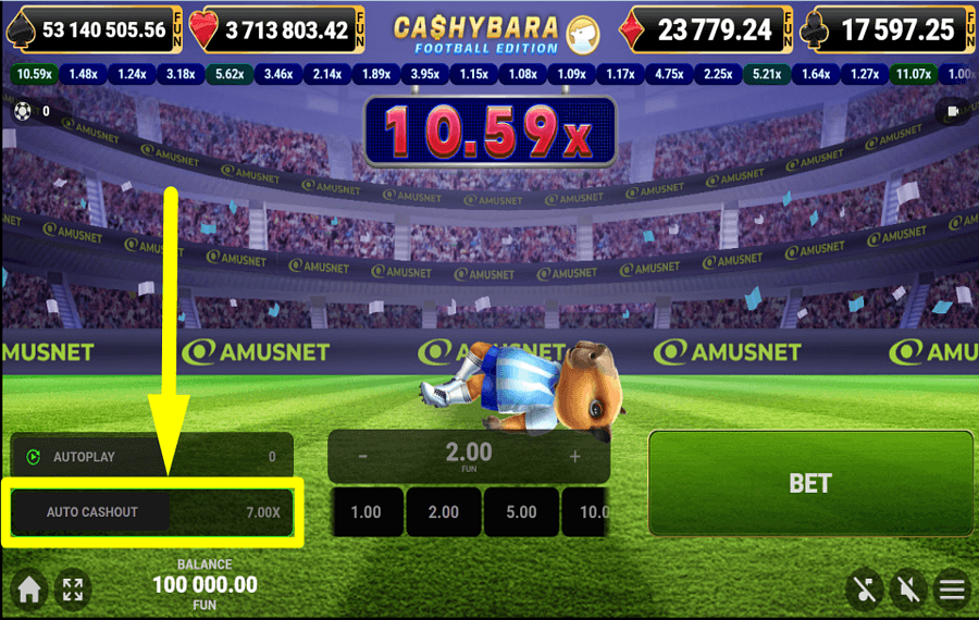 Cashybara Football Edition VALUTA IL RITIRO AUTOMATICO.