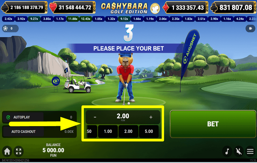 Cashybara Golf Edition СДЕЛАЙТЕ СТАВКУ.