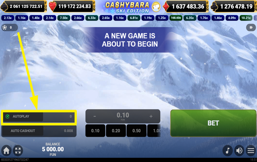 Cashybara Ski Edition ВКЛЮЧИТЬ АВТОВОСПРОИЗВЕДЕНИЕ.