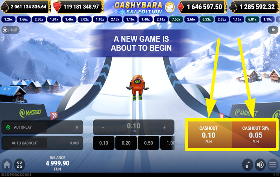 Cashybara Ski Edition ВЫВЕДИТЕ СВОЙ ВЫИГРЫШ.