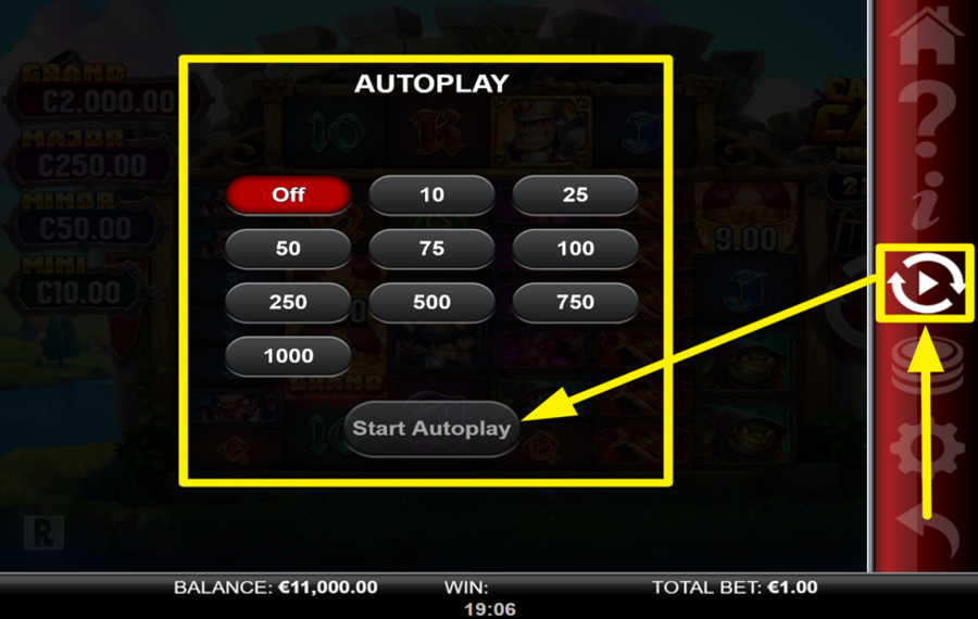 Castle Cash Megaways UTILISER LA LECTURE AUTOMATIQUE.