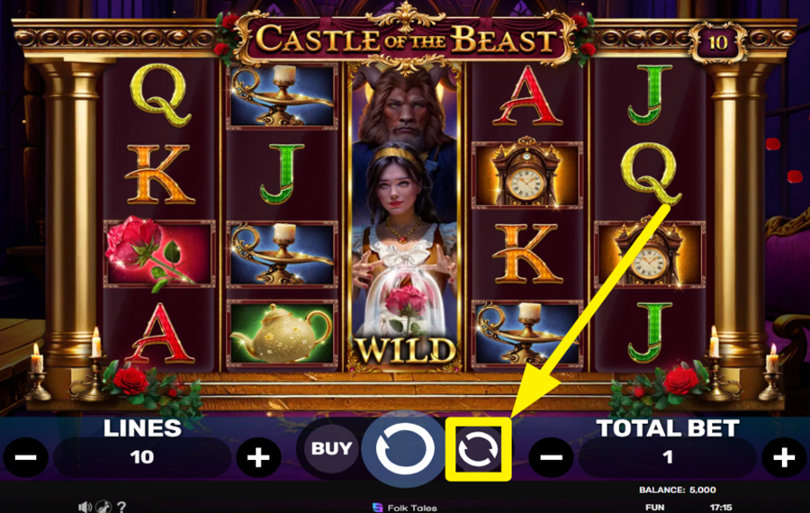 Castle of the Beast ACTIVATE AUTOMATIC SPINNING.