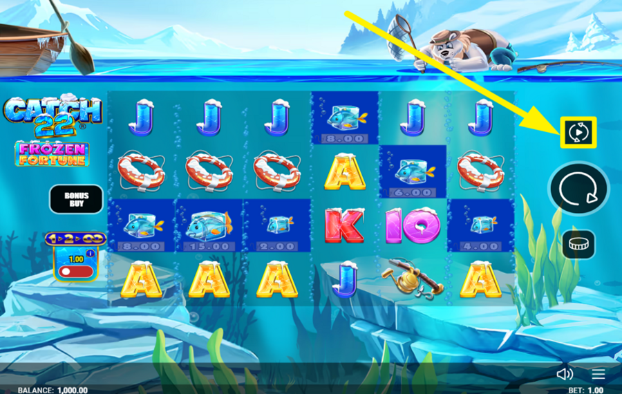 Catch 22 Frozen Fortune ELIGE GIROS AUTOMÁTICOS.