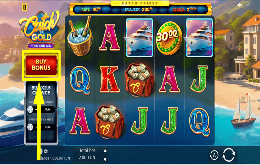 Catch the Gold Hold and Win ACHETER DES FONCTIONNALITÉS.