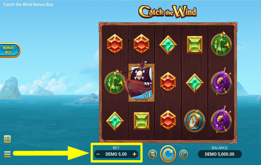 Catch The Wind Bonus Buy CHOOSE YOUR BET VALUE.