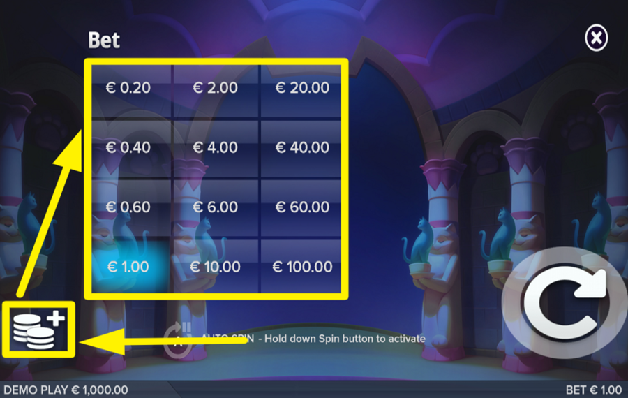 Catemple Weisen Sie einen Einsatzwert zu.