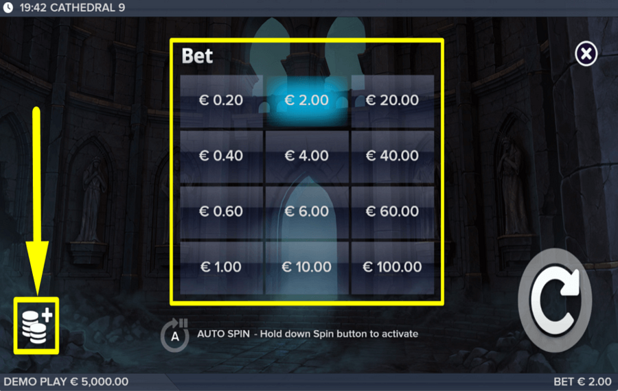 Cathedral 9 CHOOSE YOUR WAGER.