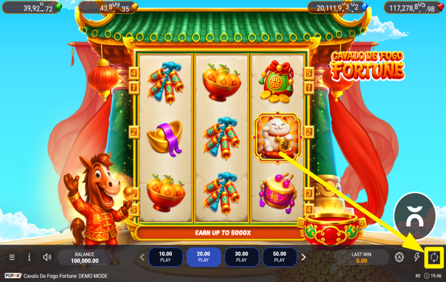 Cavalo De Fogo Fortune SPIN THE REELS AUTOMATICALLY.