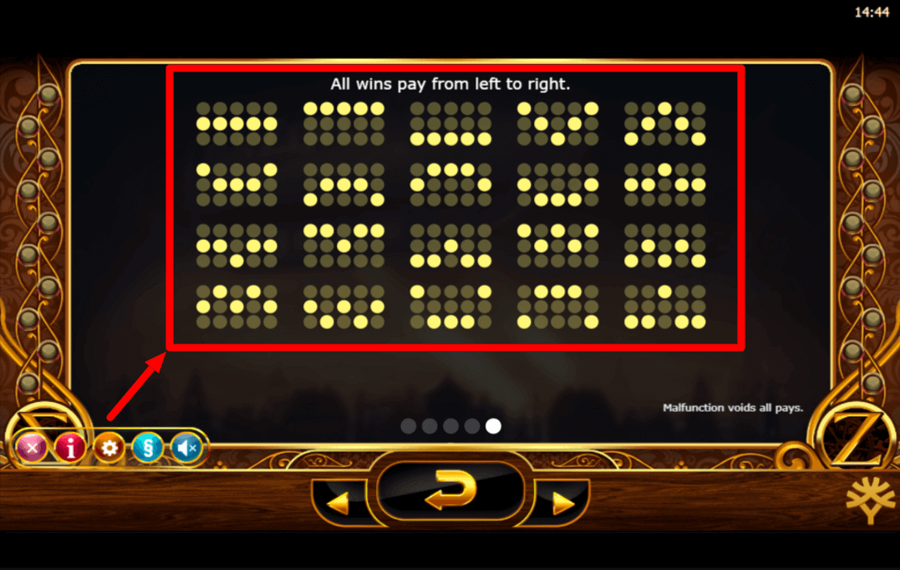 Cazino Zeppelin Choisissez les lignes de paiement. 