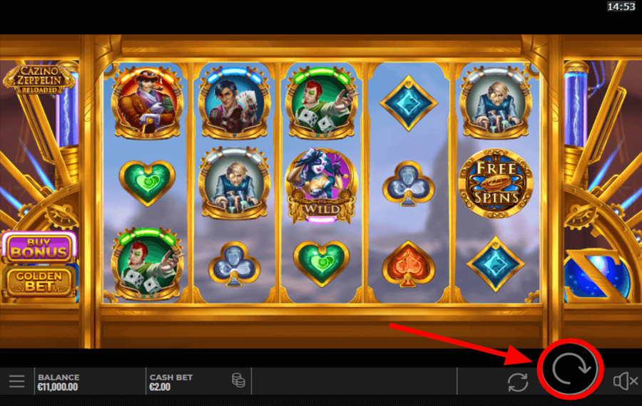 Cazino Zeppelin Reloaded Cliquez sur le bouton « Spin ».