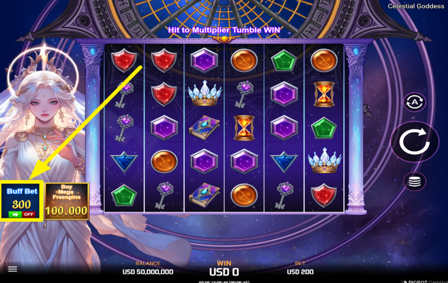 Celestial Goddess ACTIVER LE PARI BUFF.