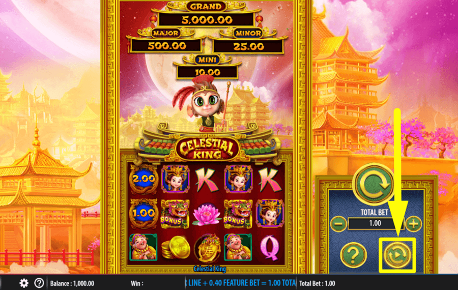 Celestial King UTILIZZA GIRI AUTOMATICI.