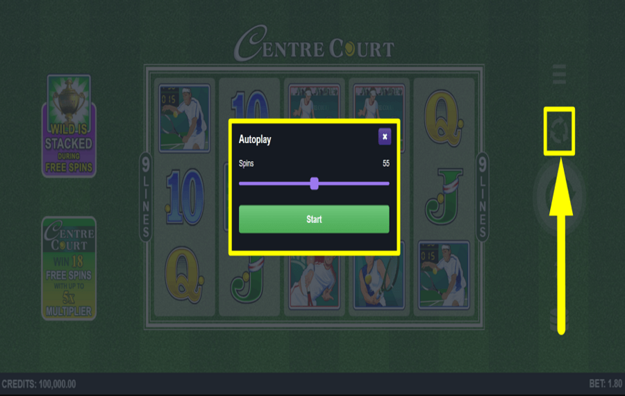 Centre Court HABILITA GIROS AUTOMÁTICOS.