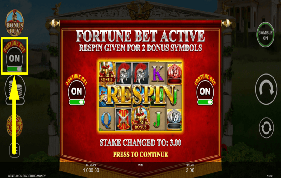 Centurion Bigger Big Money ATTRIBUER DES PARIS SUPPLÉMENTAIRES.