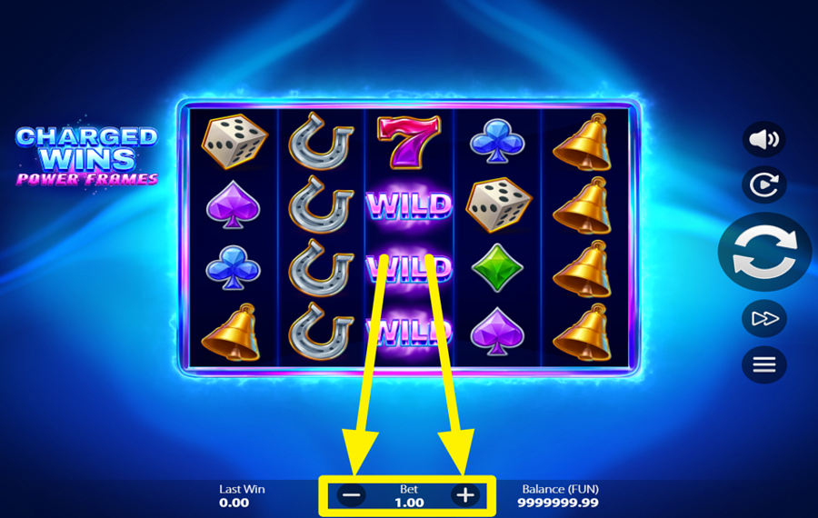Charged Wins Power Frames DETERMINE YOUR BET.