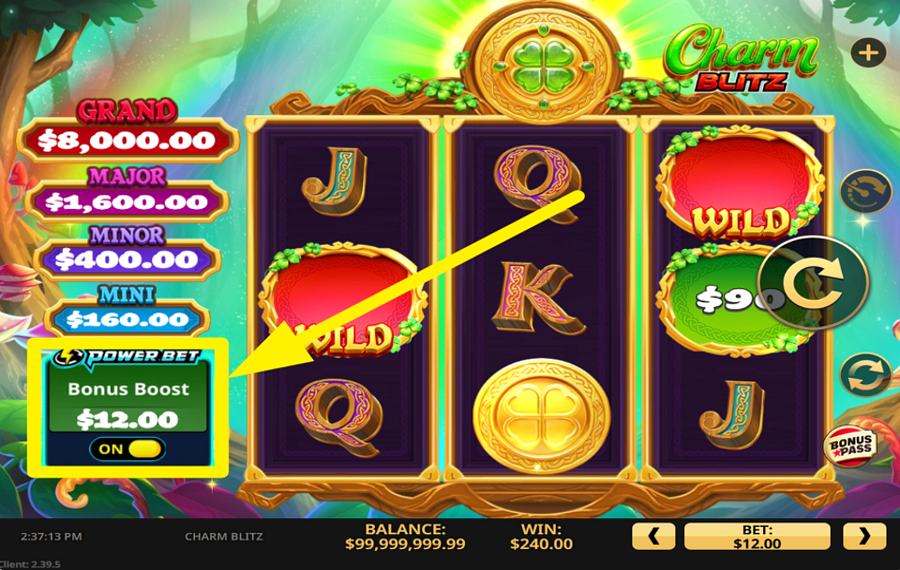 Charm Blitz POWER BET AKTIVIEREN.