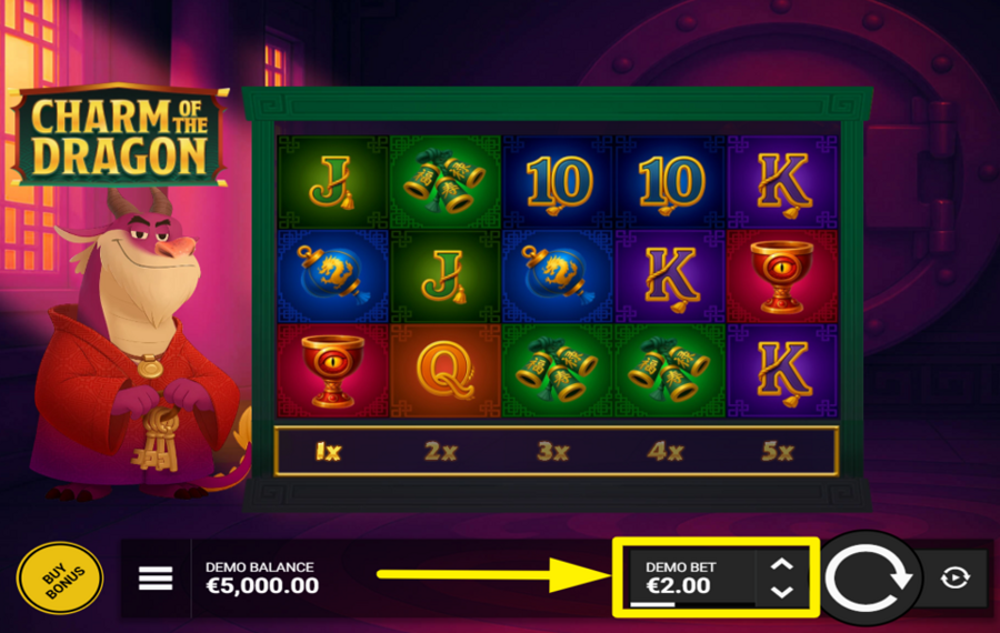 Charm of the Dragon SELECT YOUR WAGER.