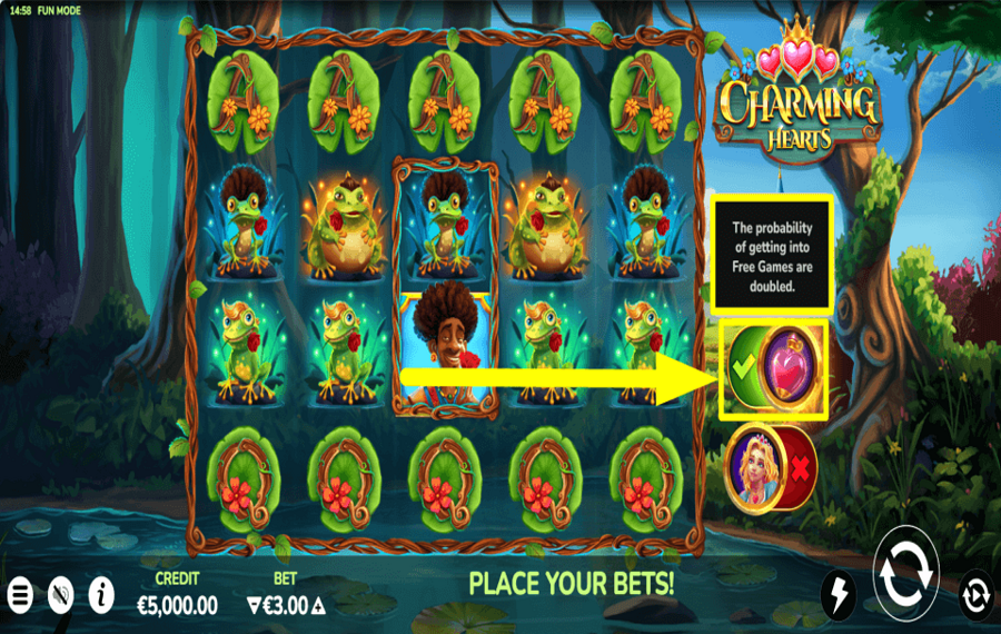 Charming Hearts ERHÖHEN SIE DIE FREISPIELWAHRSCHEINLICHKEIT.