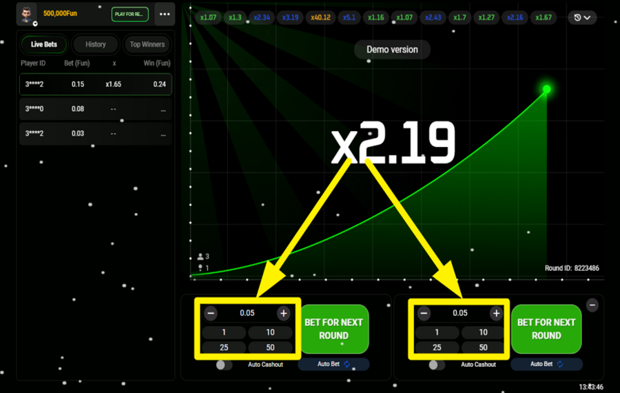 ChartX SCEGLI L'IMPORTO DELLA SCOMMESSA.