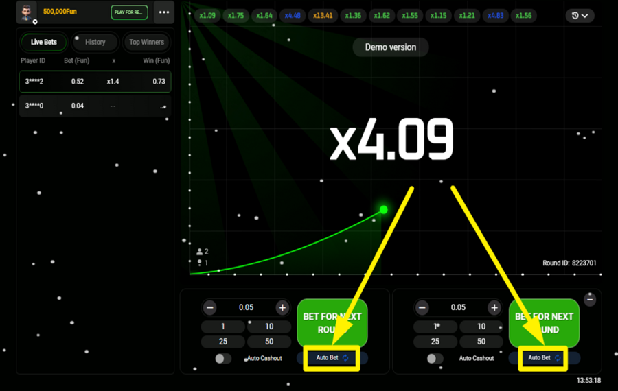 ChartX ABILITA RIPRODUZIONE AUTOMATICA.