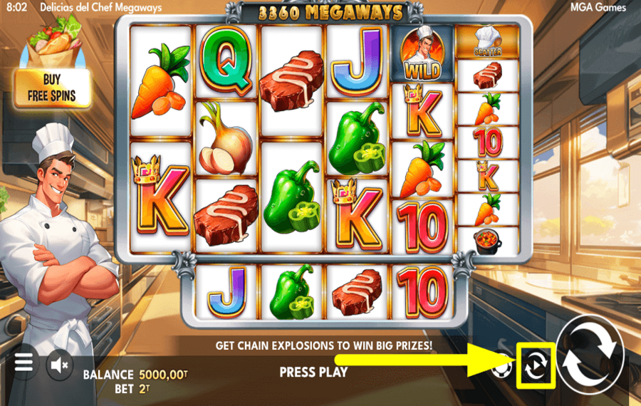 Chefs Delights Megaways ACTIVER LA LECTURE AUTOMATIQUE.