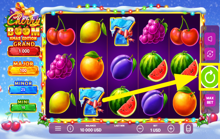 Cherry Boom Christmas Machen Sie mit beim Spinnen.