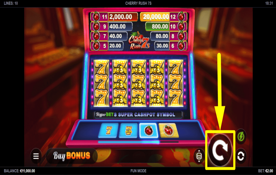 Cherry Rush 7s ВРАЩАЙТЕСЬ, ЧТОБЫ ПОБЕДИТЬ.