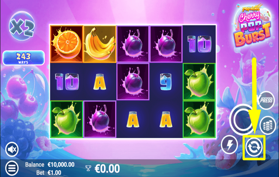 CherryPop Burst SPIN AUTOMATICALLY.