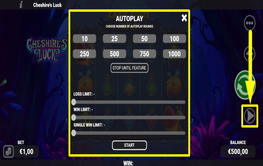 Cheshires Luck CONTINUE AUTOMATICALLY.