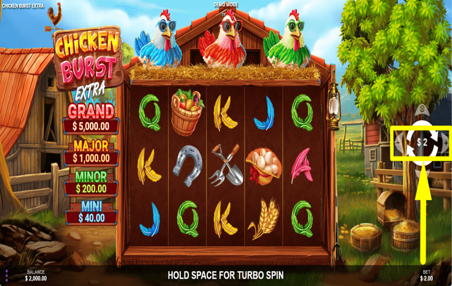 Chicken Burst Extra ESTABLECE LA APUESTA.