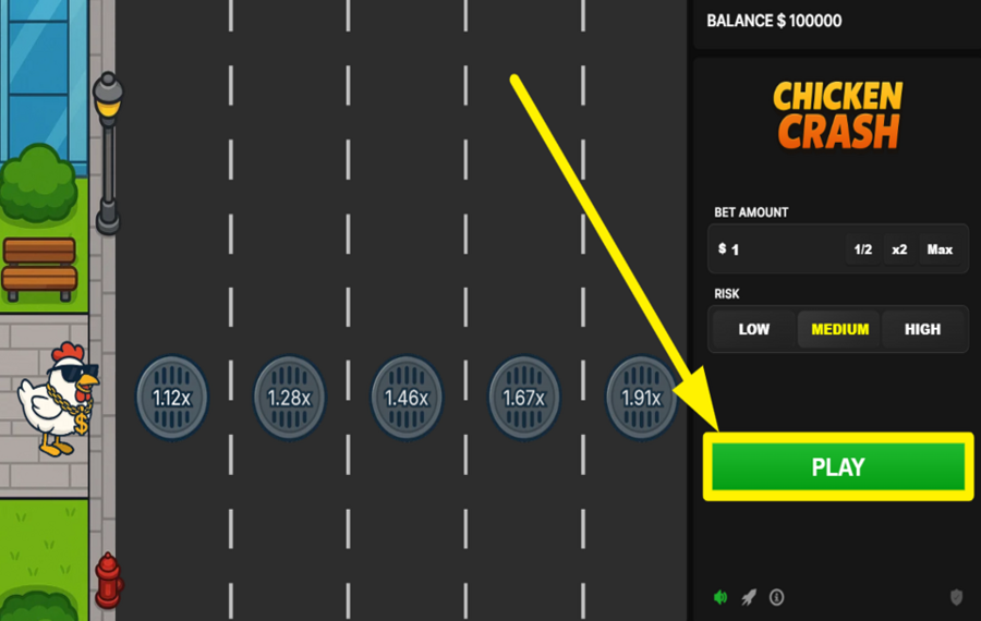 Chicken Crash LASST DAS HÜHNCHEN LAUF!