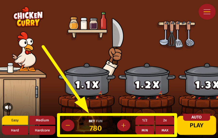 Chicken Curry CHOISISSEZ LE MONTANT DE VOTRE MISE.